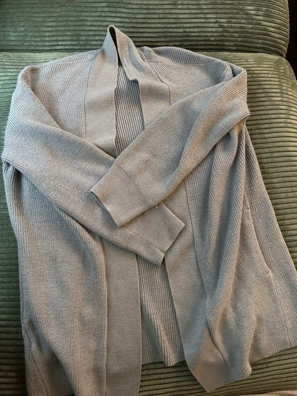 lululemon athletica Heather Gray Open-Front Knit Cardigan